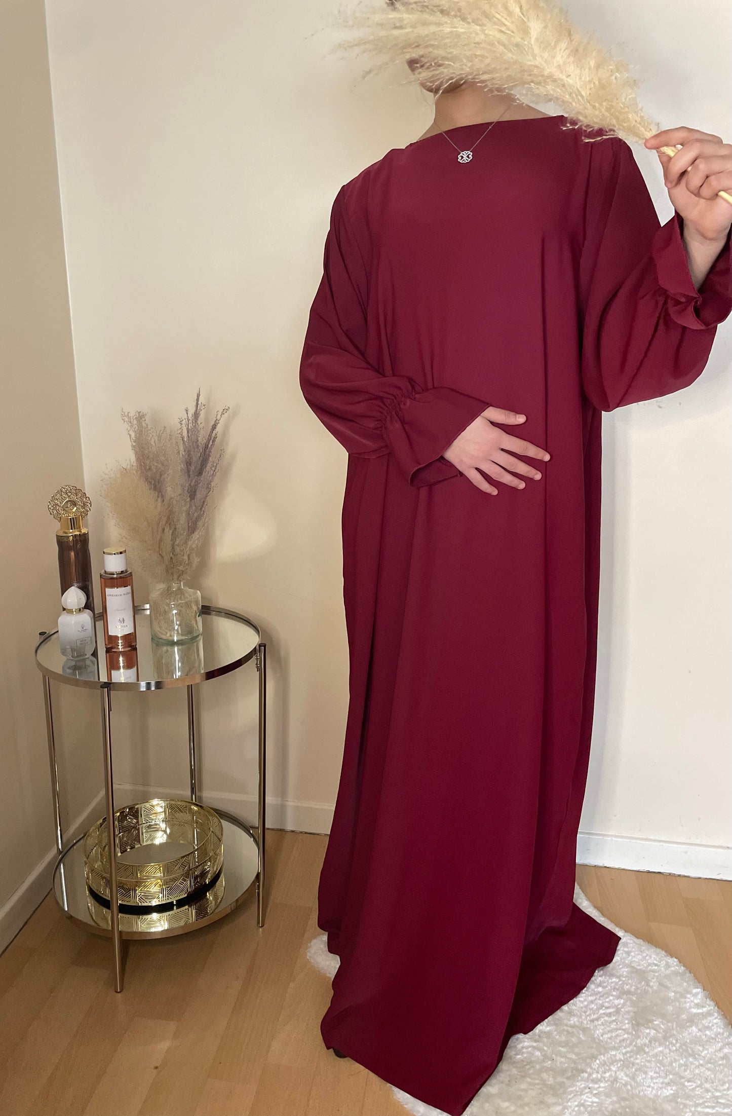 Abaya Noor rouge Bordeaux