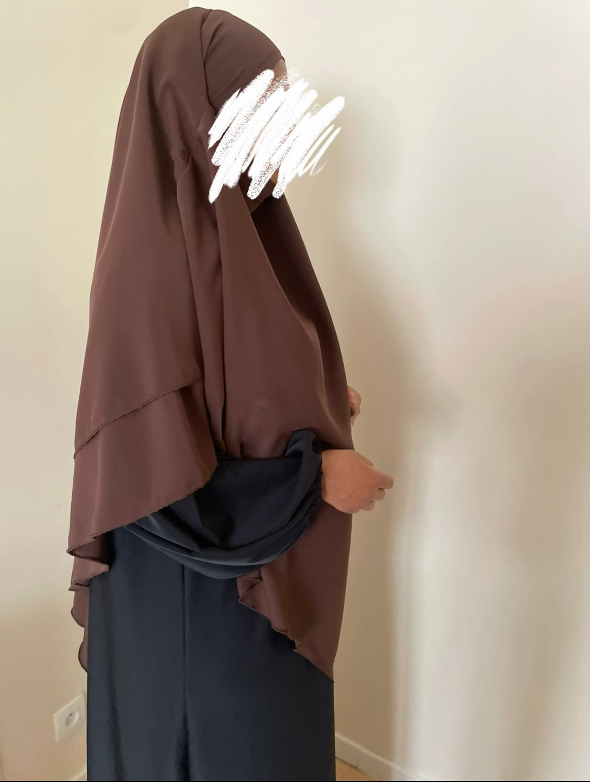 Khimar soie de medine marron