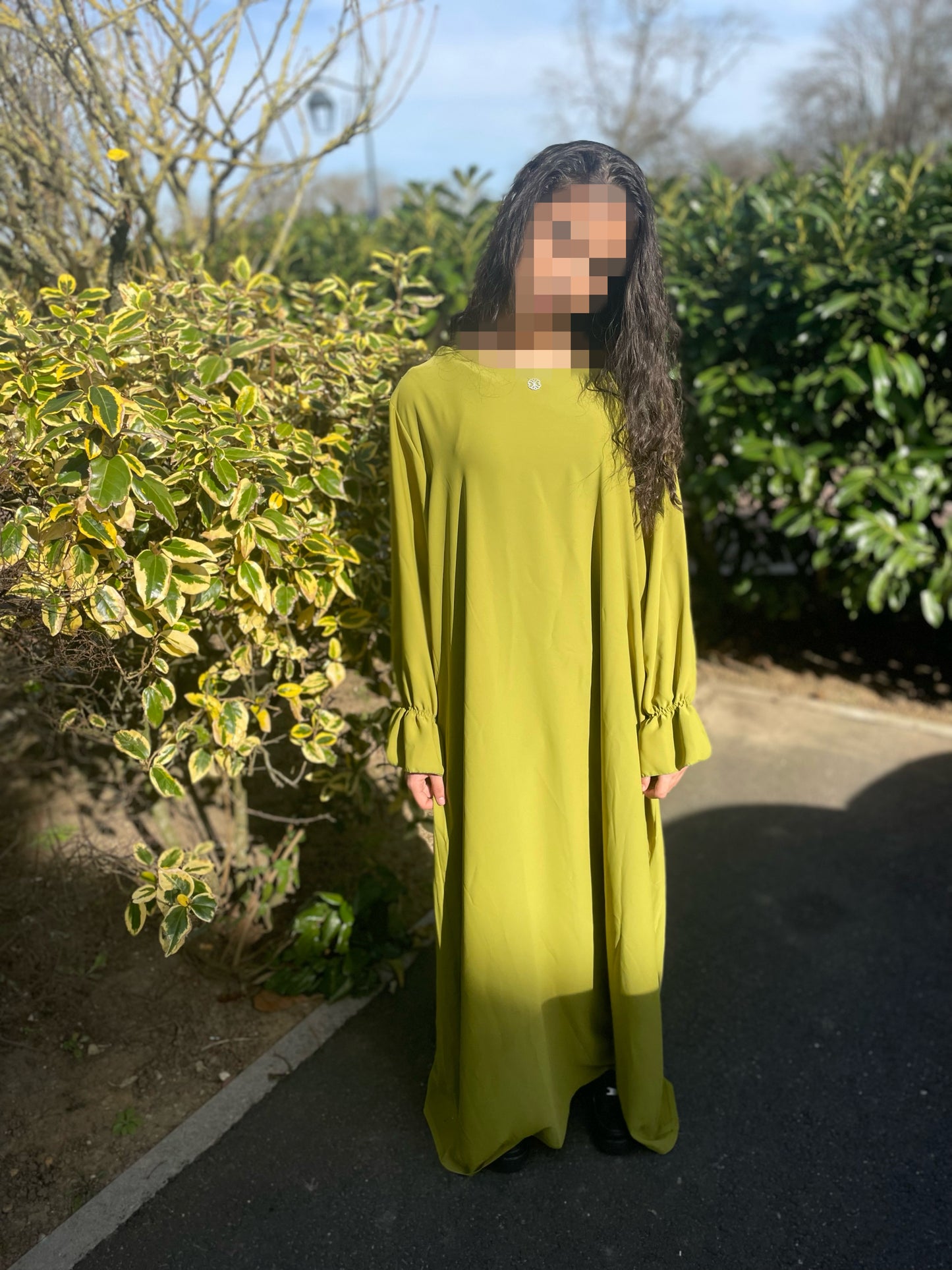 Abaya Noor vert citron