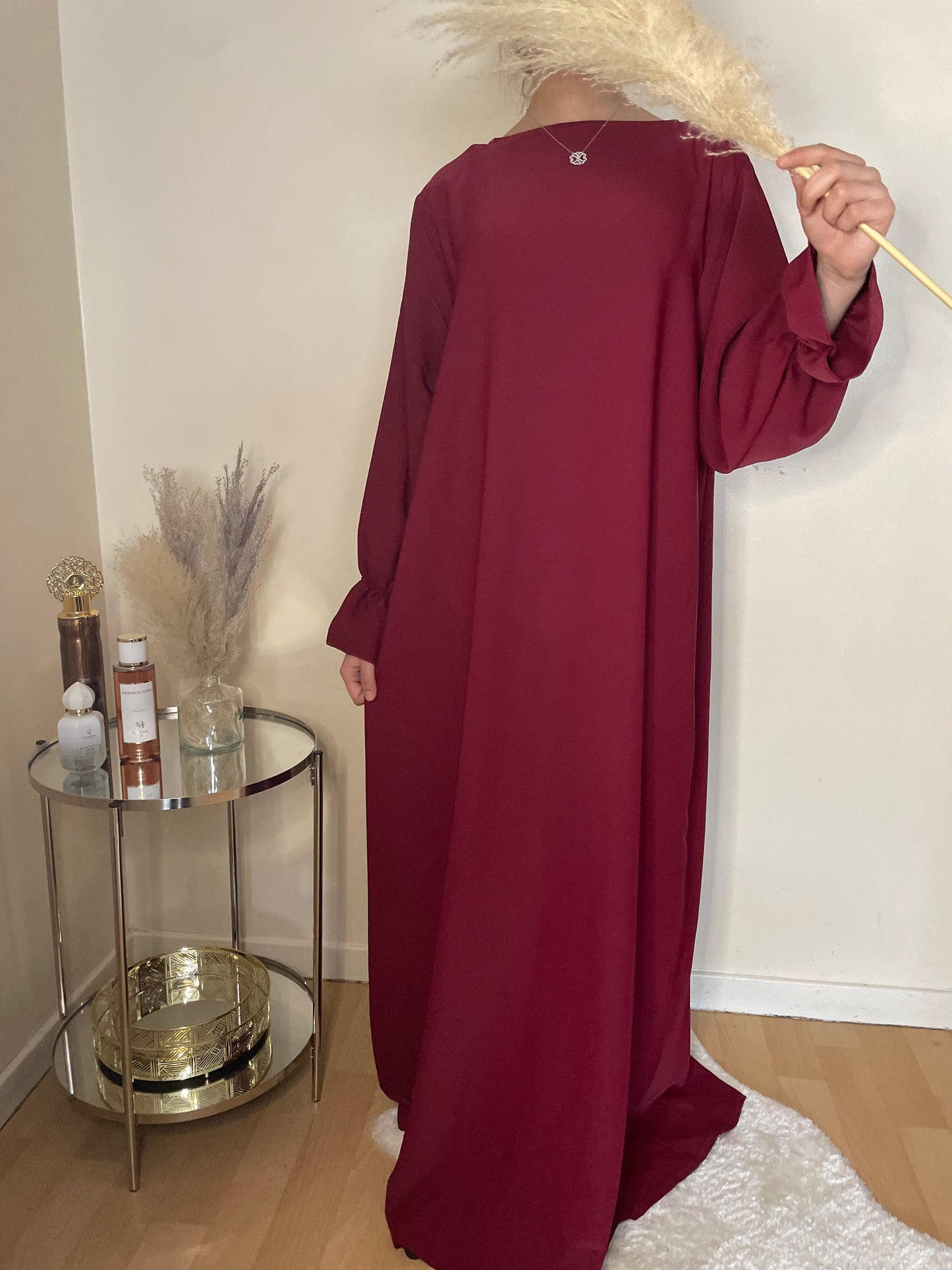 Abaya Noor rouge Bordeaux