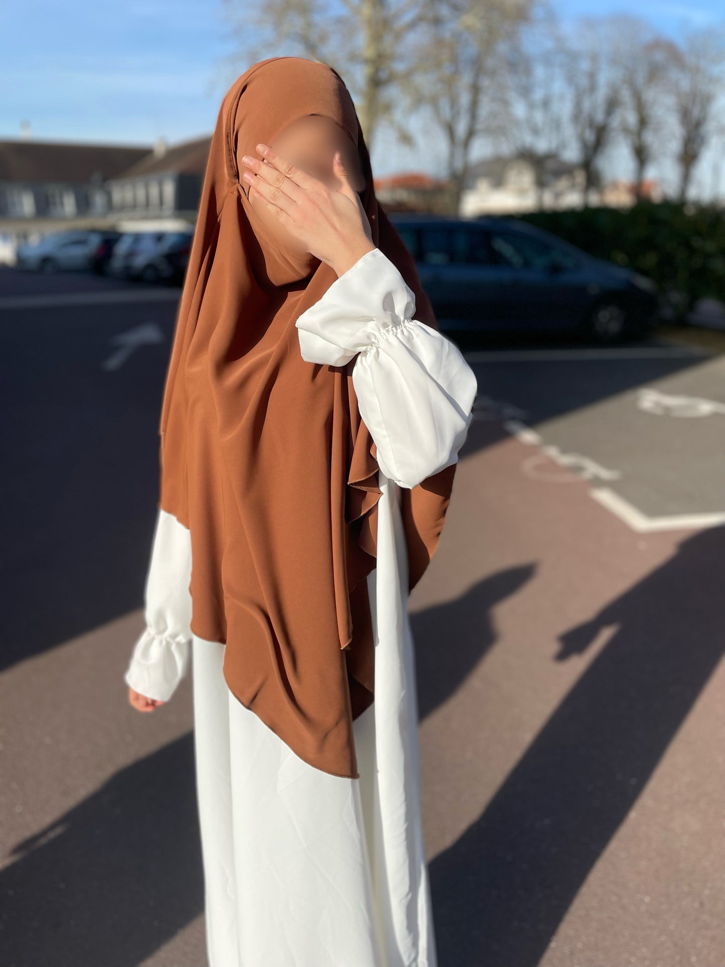 Khimar soie de medine marron