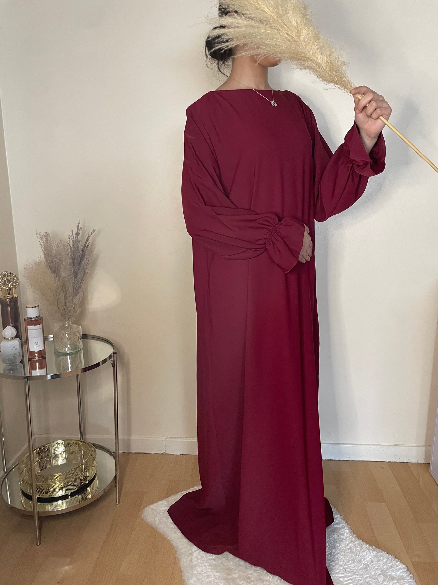 Abaya Noor rouge Bordeaux