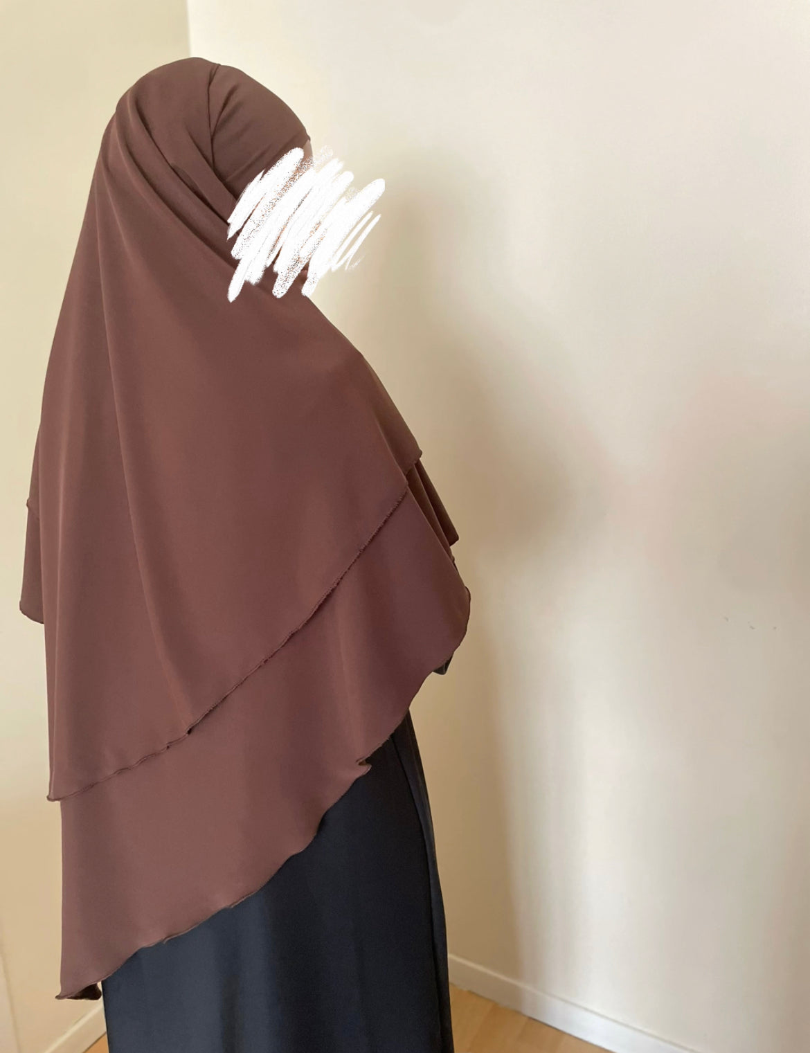 Khimar soie de medine marron