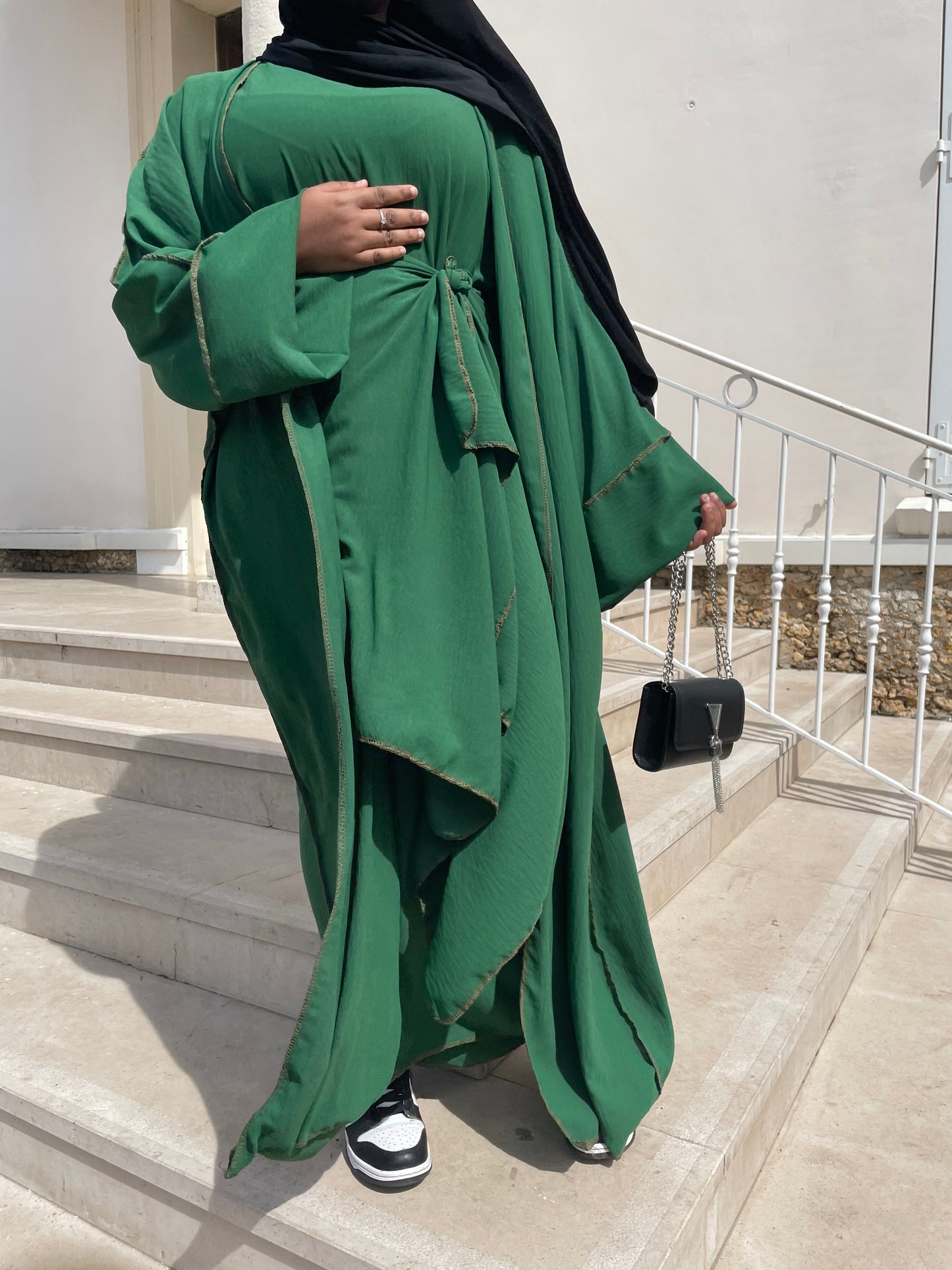 Abaya Maïssa 3 pièce vert fôret