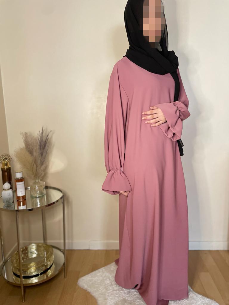 Abaya Noor rose soft Berry