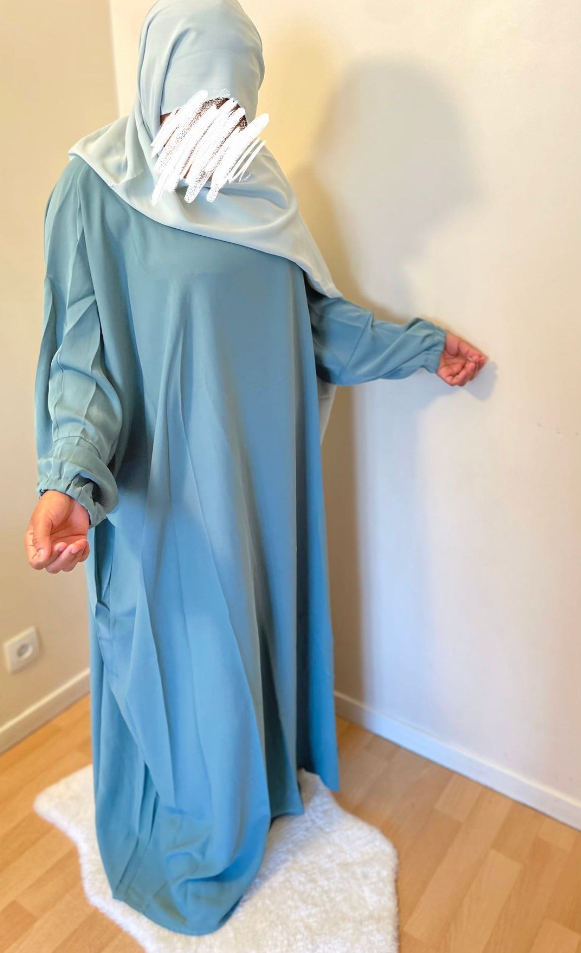 Abaya Aïsha bleu givré