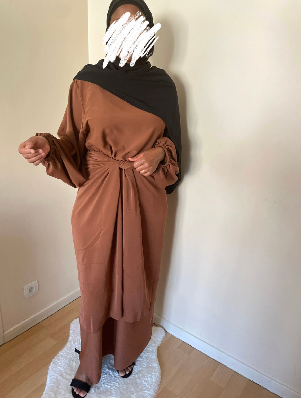 Abaya Inès marron