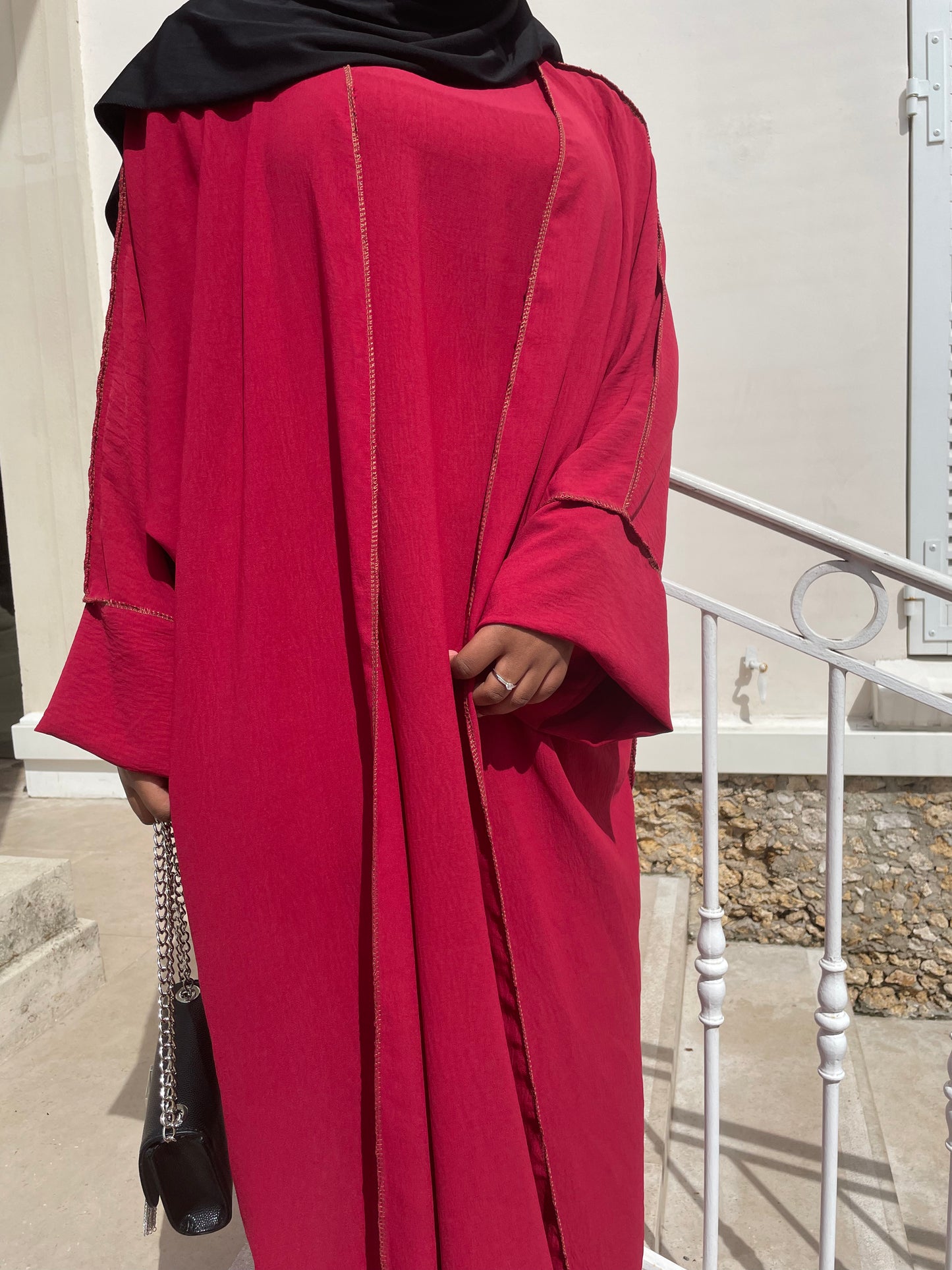 Abaya Maïssa 3 pièce rouge