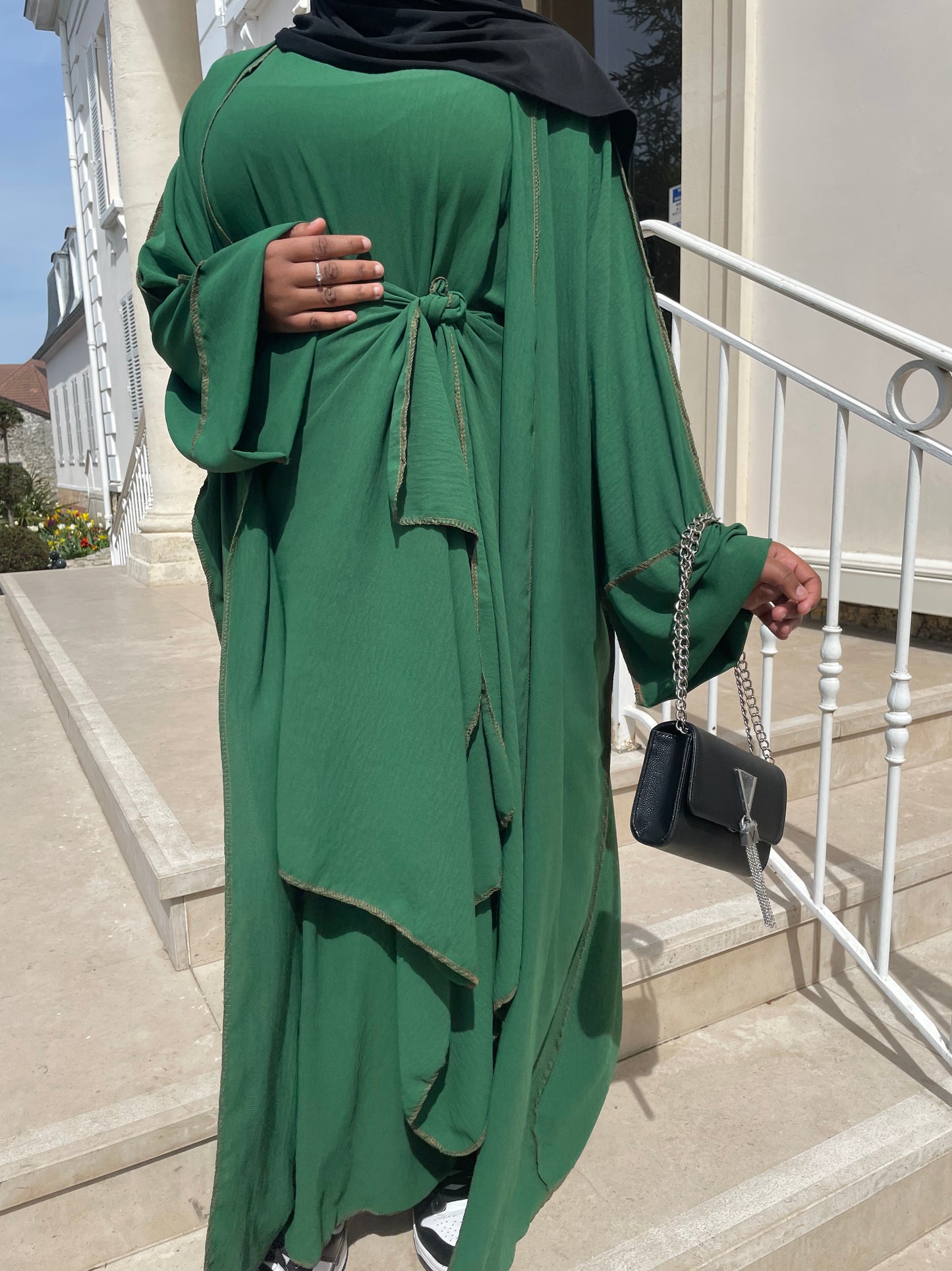 Abaya Maïssa 3 pièce vert fôret