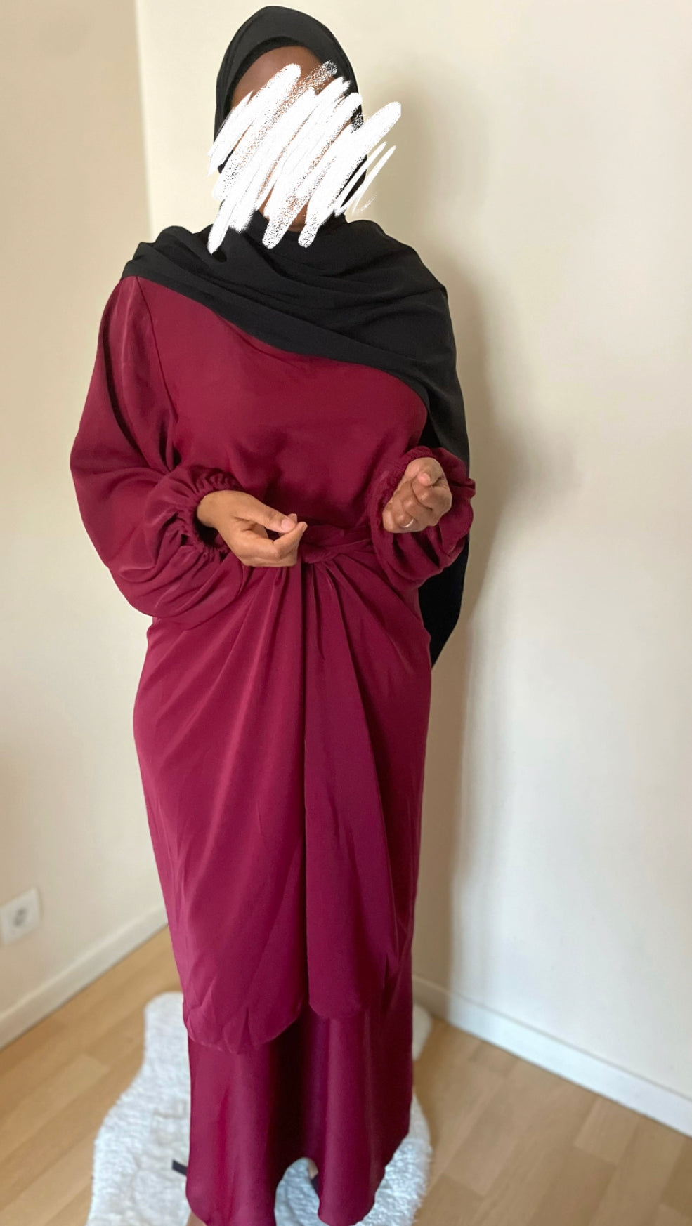 Abaya Inès bordeaux