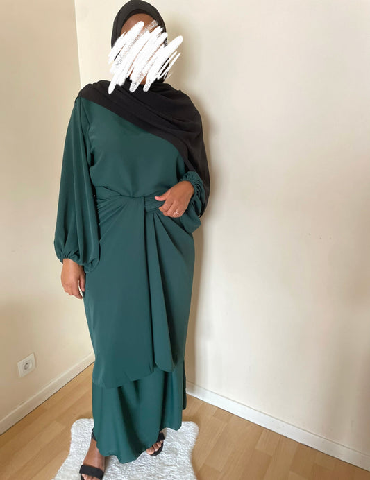 Abaya Inès vert forêt