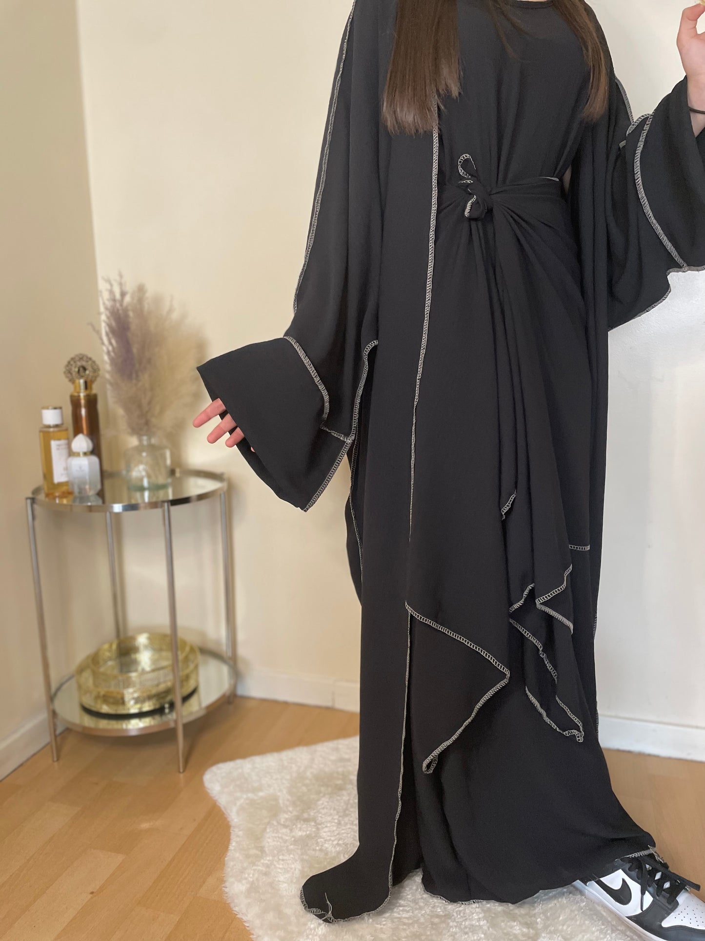 Abaya Maïssa 3 pièce noir