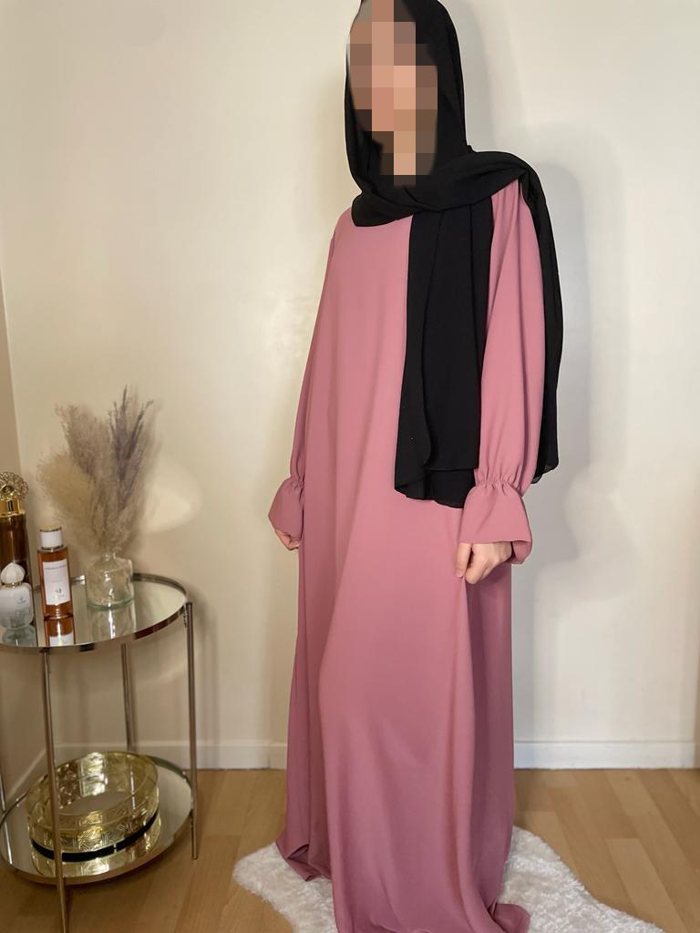 Abaya Noor rose soft Berry