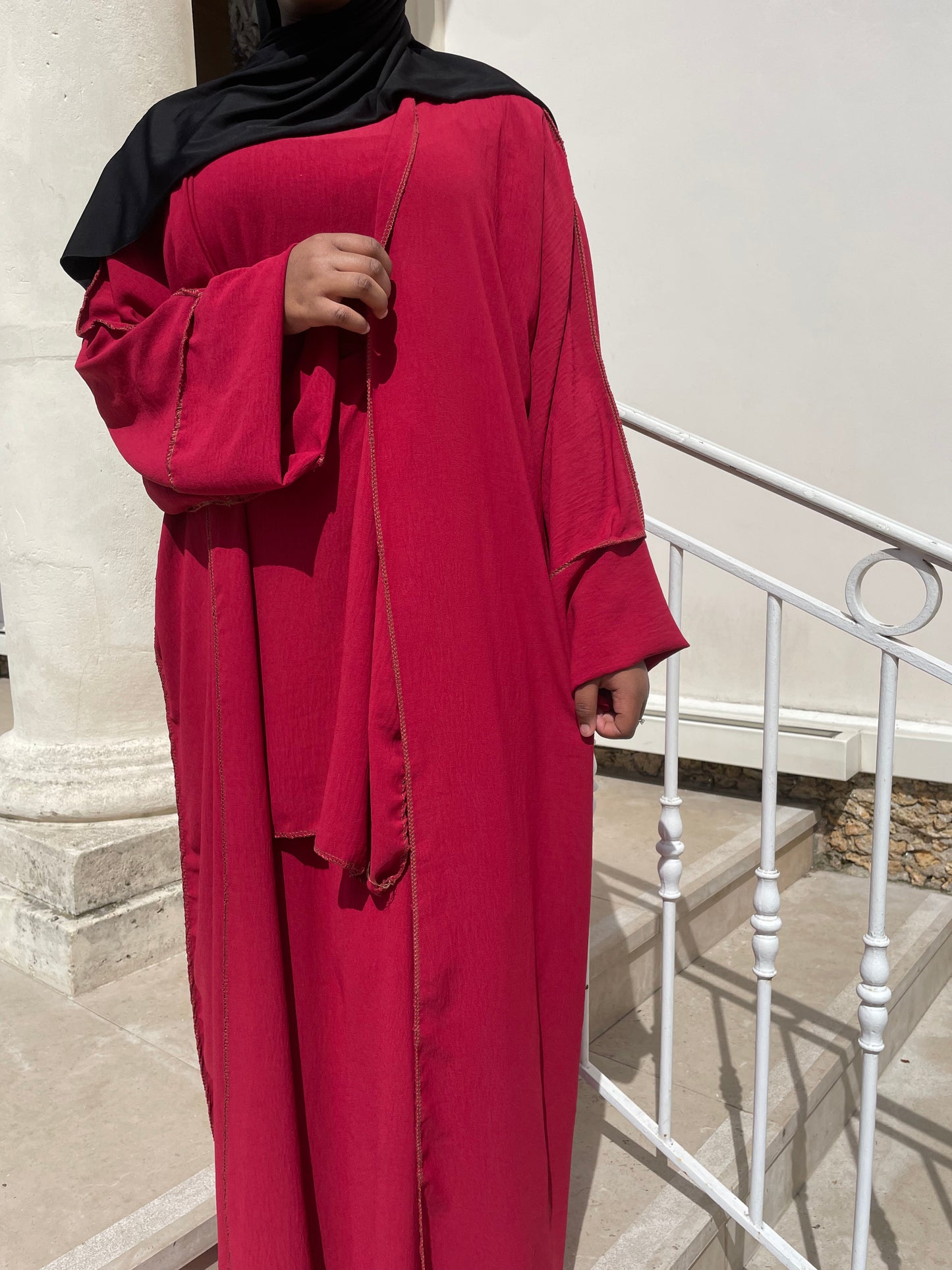 Abaya Maïssa 3 pièce rouge