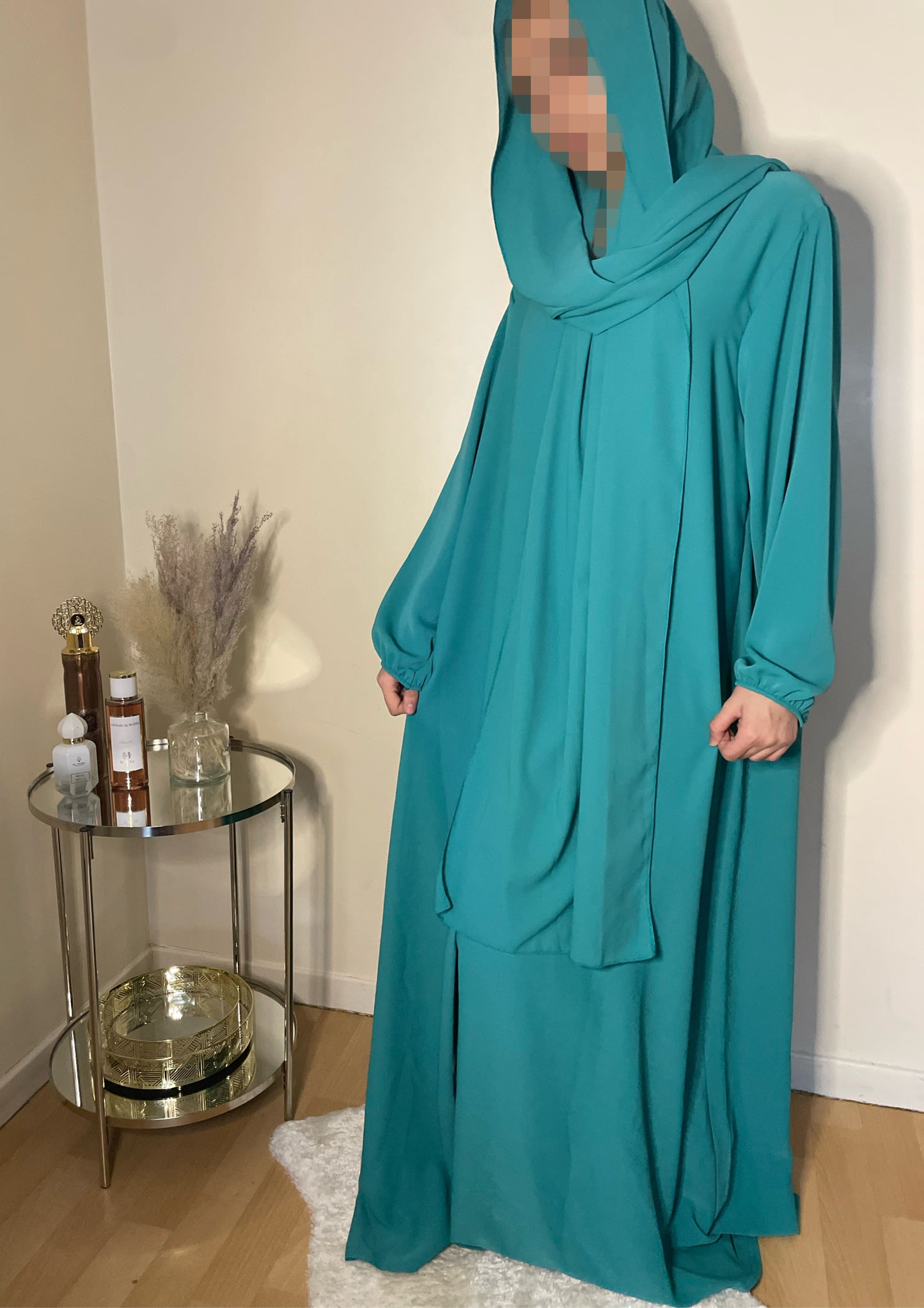 Abaya Naïla bleu turquoise